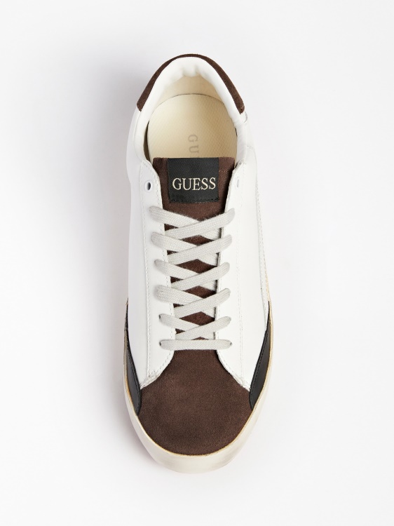 бели ниски кецове Guess Lodi с велур
