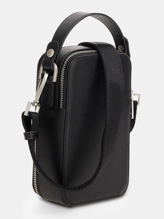 Certosa Saffiano мини чанта през рамо черен Guess
