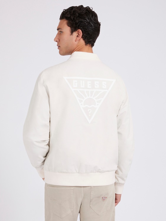 реверсивен бомбардивач с макси щампа сиво Guess