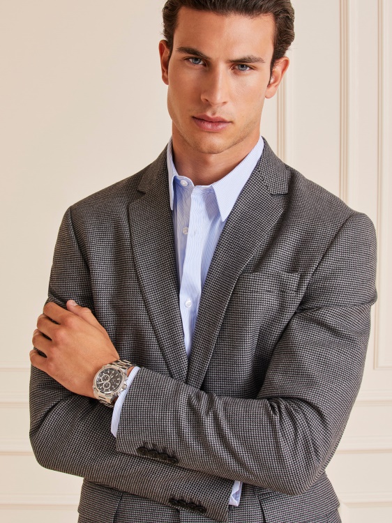 черен стоманен хронограф Guess Gc
