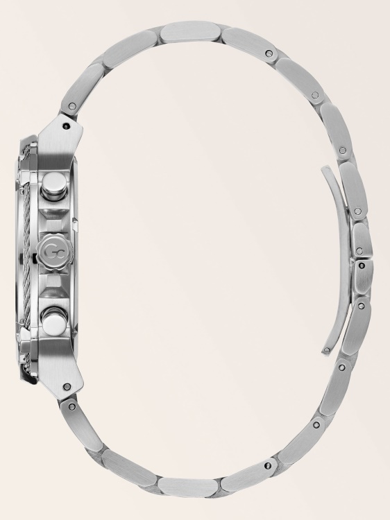 черен стоманен хронограф Guess Gc