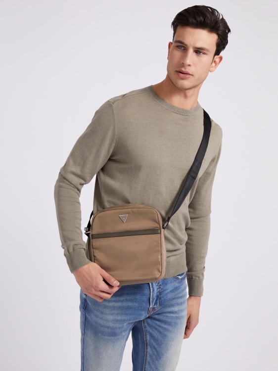 Certosa найлон мини Crossbody сиво Guess