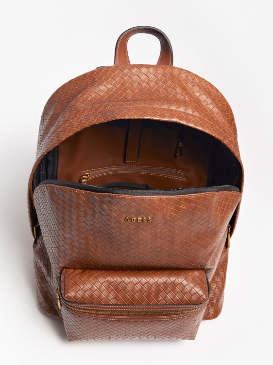 кафява вечерна плетена раница Guess