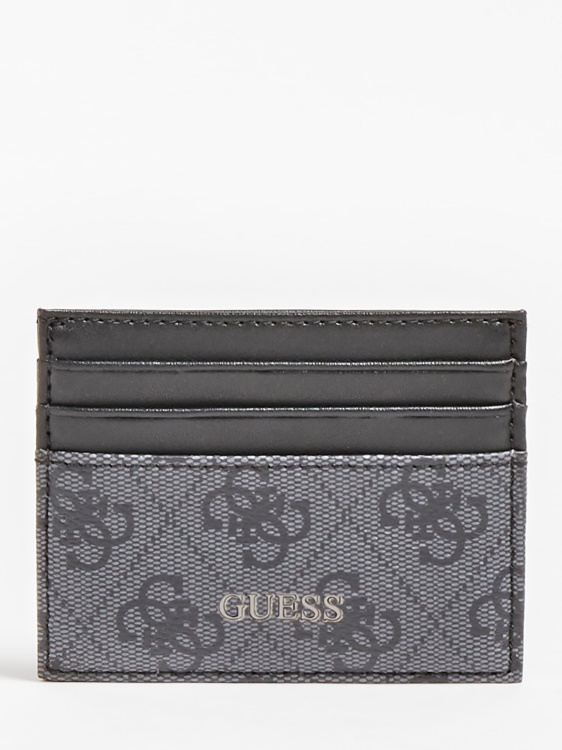 черен калъф за кредитна карта Guess Vezizola 4g с лого