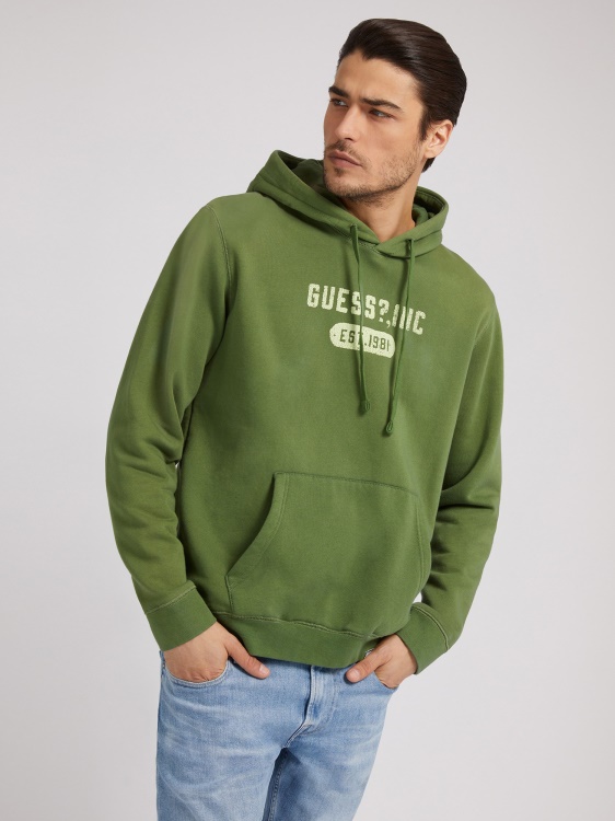 суичър с предно лого Guess зелен