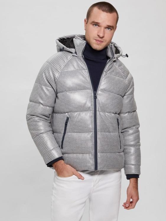 Guess Puffer синьо мулти с покритие от хрътка зъбка