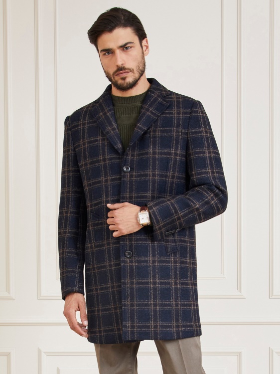 Guess палто от смес от вълна Marciano синьо мулти