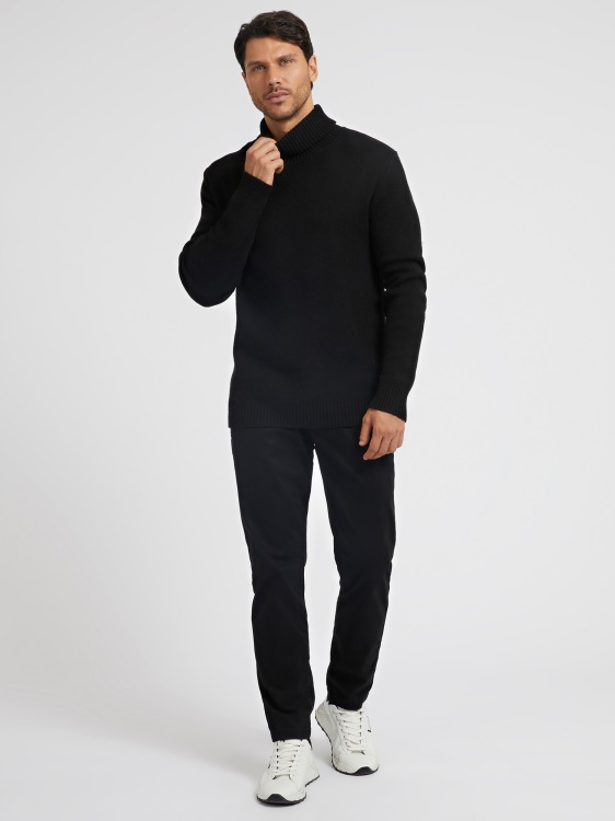 пуловер с деколте от кашмир Guess Black