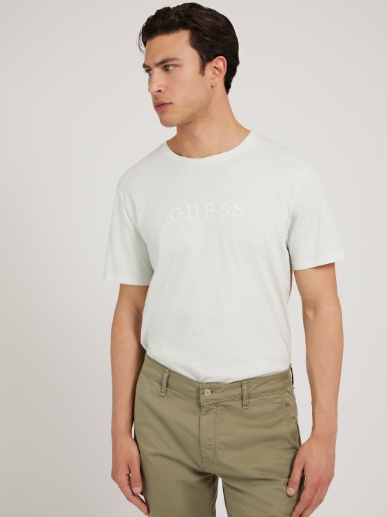тенис тениска тон в тон със синьо лого Guess