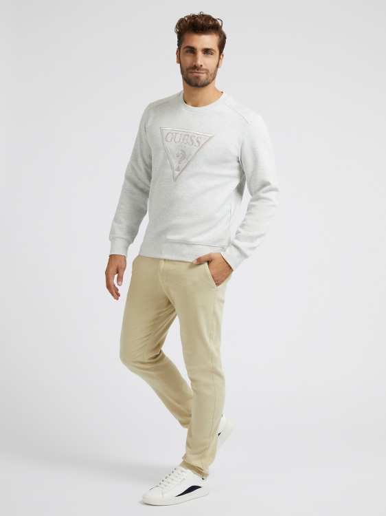 суичър с лого на сив триъгълник Guess