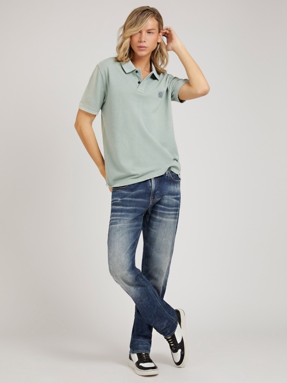 поло тениска с лого светлозелен Guess