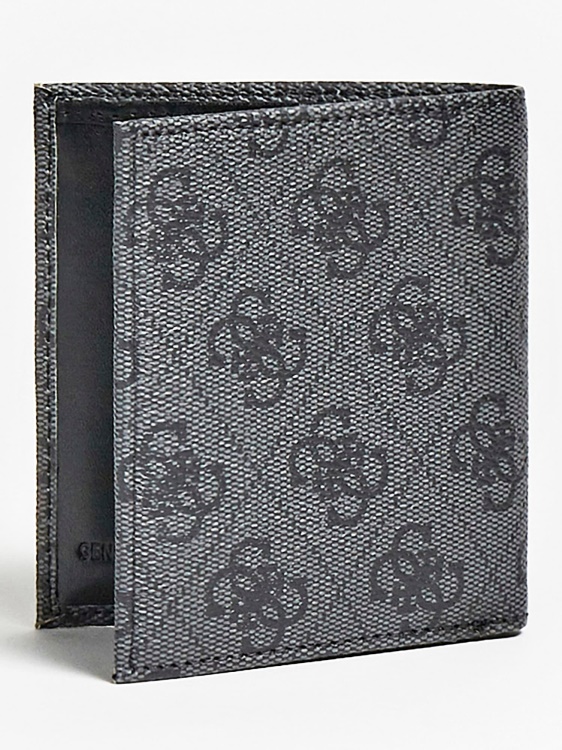 черен портфейл с лого Guess Vezzola Smart 4g