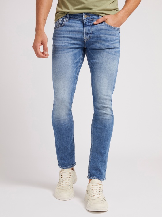 нови дънкови панталони с тесни кройки, син Guess