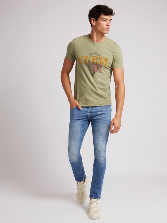 нови дънкови панталони с тесни кройки, син Guess
