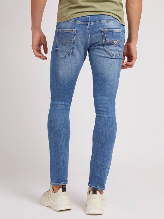 нови дънкови панталони с тесни кройки, син Guess