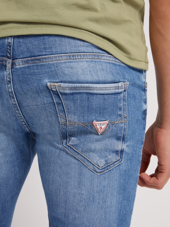 нови дънкови панталони с тесни кройки, син Guess