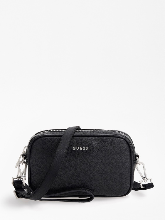 черна мини чанта през рамо Guess Riviera