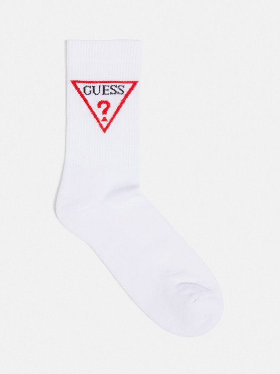 чорапи с триъгълно лого Guess бели