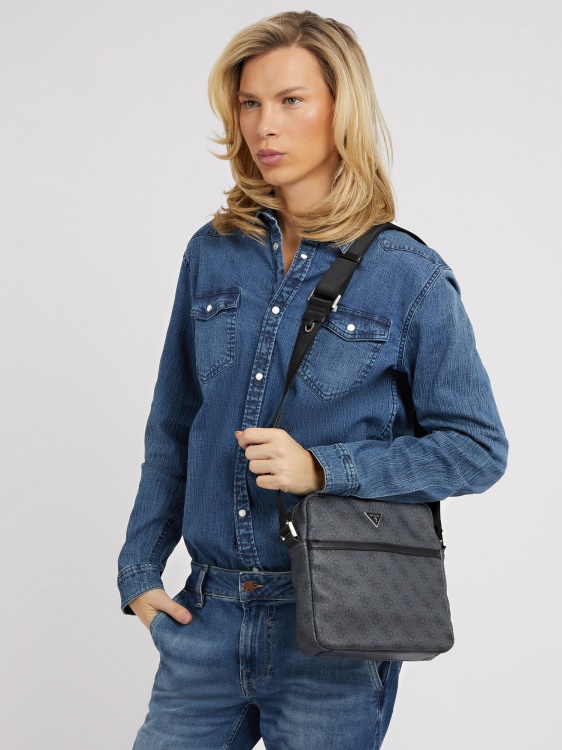Vezzola Smart 4g лого Crossbody черен Guess