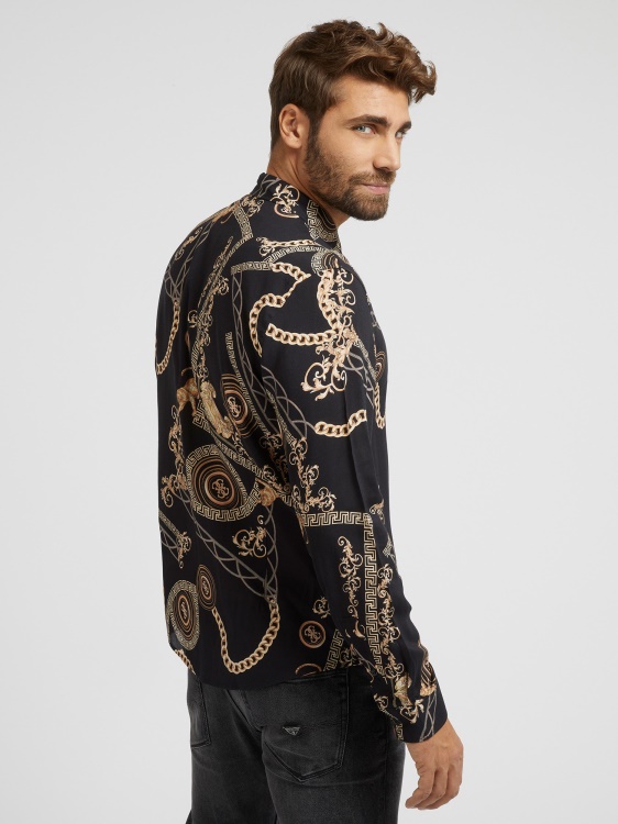 риза с бароков принт Guess черна мулти