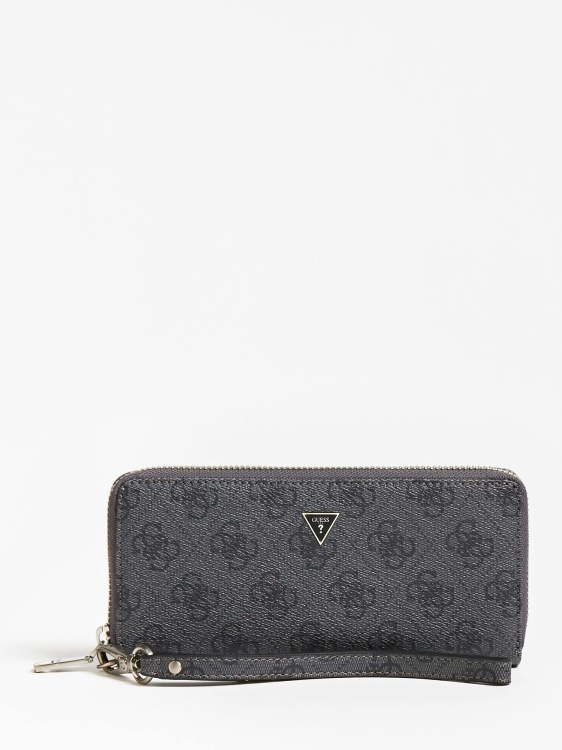 черен макси портфейл с лого Guess Vezzola 4g