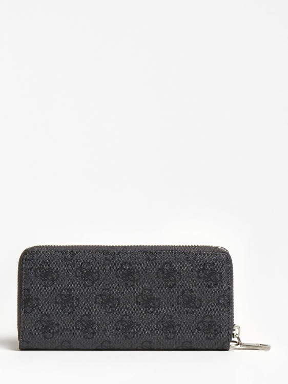 черен макси портфейл с лого Guess Vezzola 4g