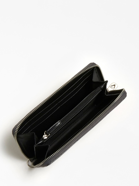 черен макси портфейл с лого Guess Vezzola 4g