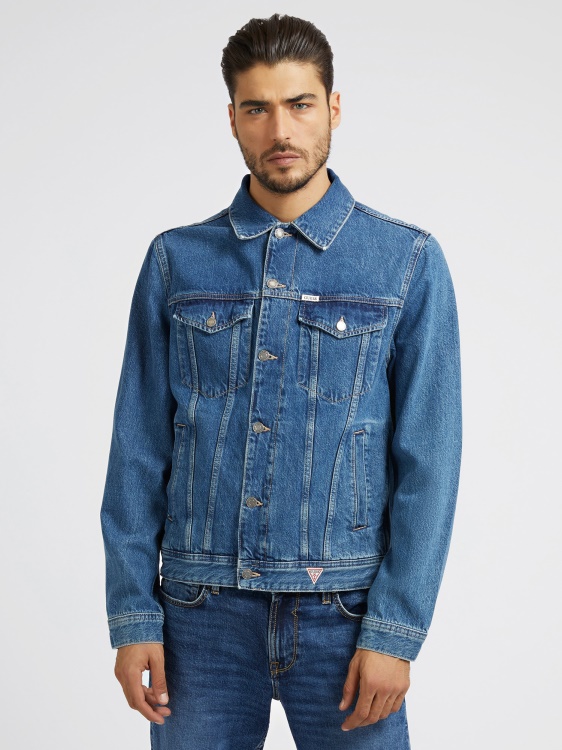 дънково яке Guess Patch синьо