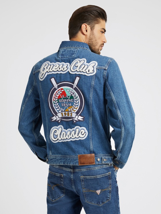 дънково яке Guess Patch синьо