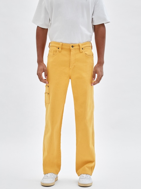 дърводелски дънков панталон Guess Yellow