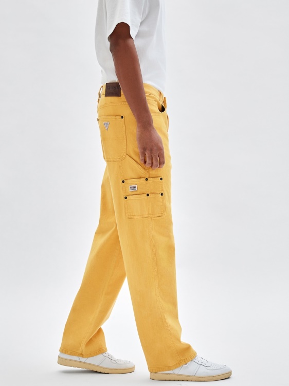 дърводелски дънков панталон Guess Yellow