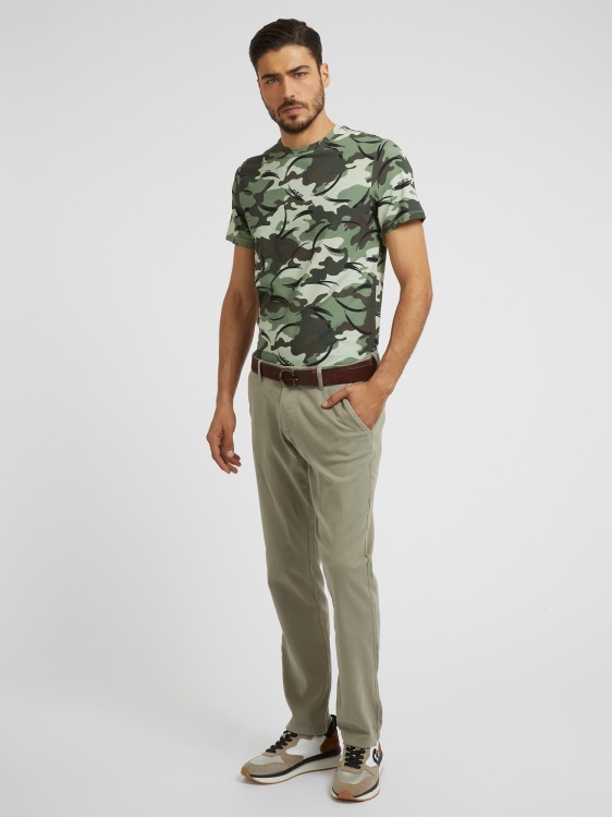 тениска с камуфлажен принт Guess Green