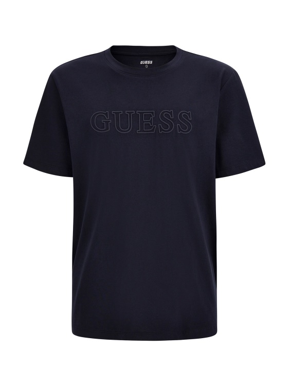 тениска със синьо предно лого Guess