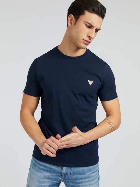 тениска с лого на Guess син триъгълник