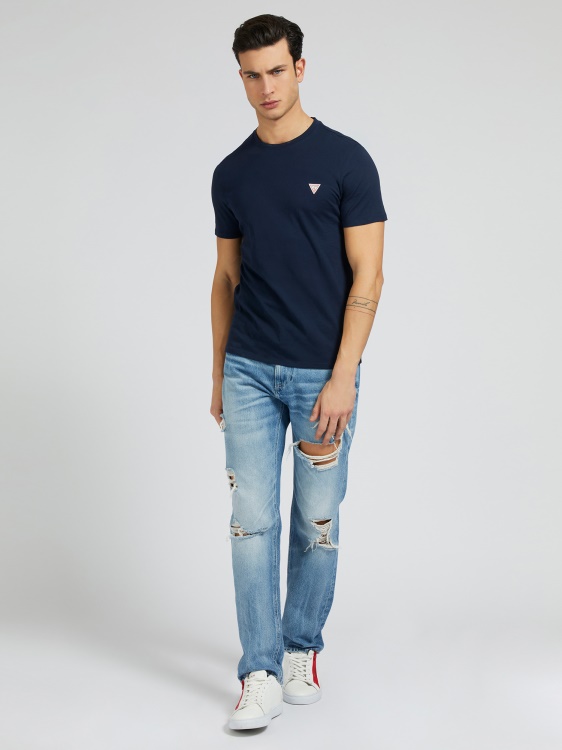 тениска с лого на Guess син триъгълник