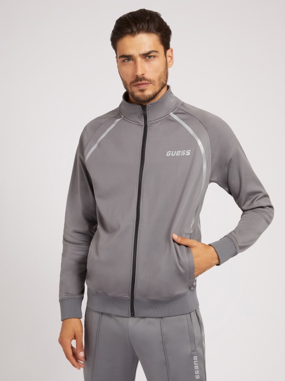 суичър с предно лого сив Guess