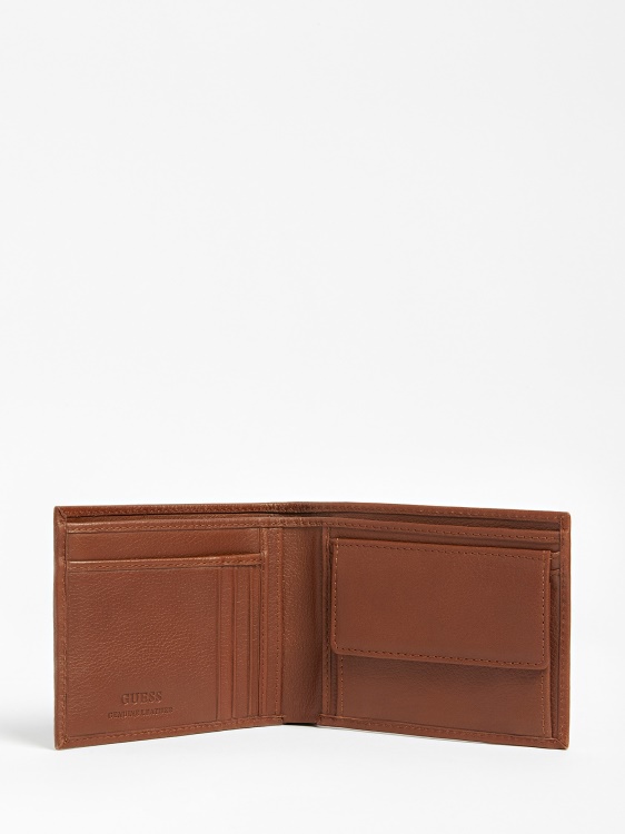 Guess Scala портфейл от истинска кожа кафяв