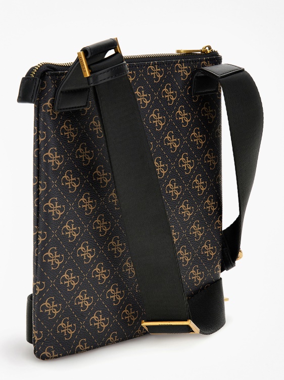 чанта през рамо с лого Vezzola Smart 4g Guess Brown