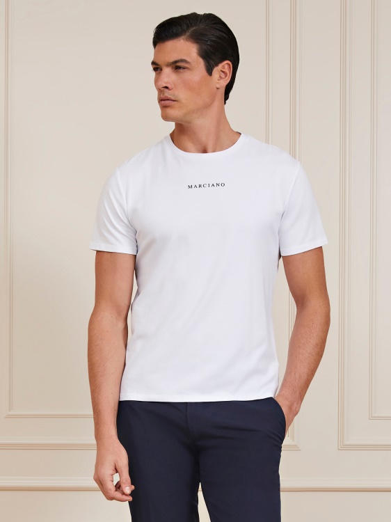 тънка бяла тениска Guess Marciano