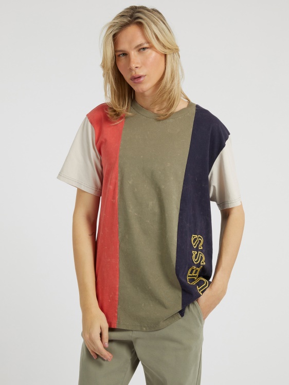 Guess Color Block тениска бяла мулти