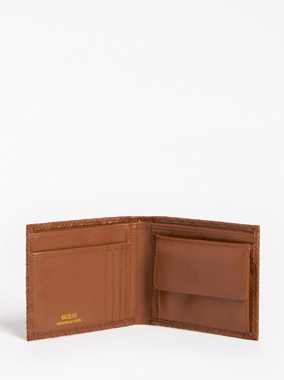 Calabria плетен портфейл Guess кафяв