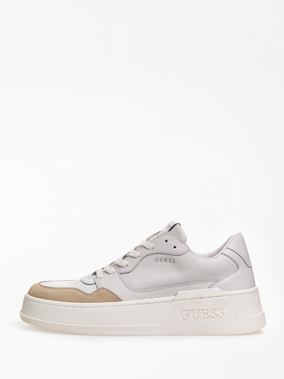 маратонки от смесена кожа Ciano бяло Guess