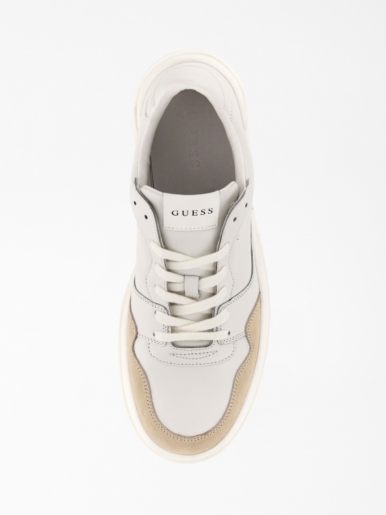 маратонки от смесена кожа Ciano бяло Guess