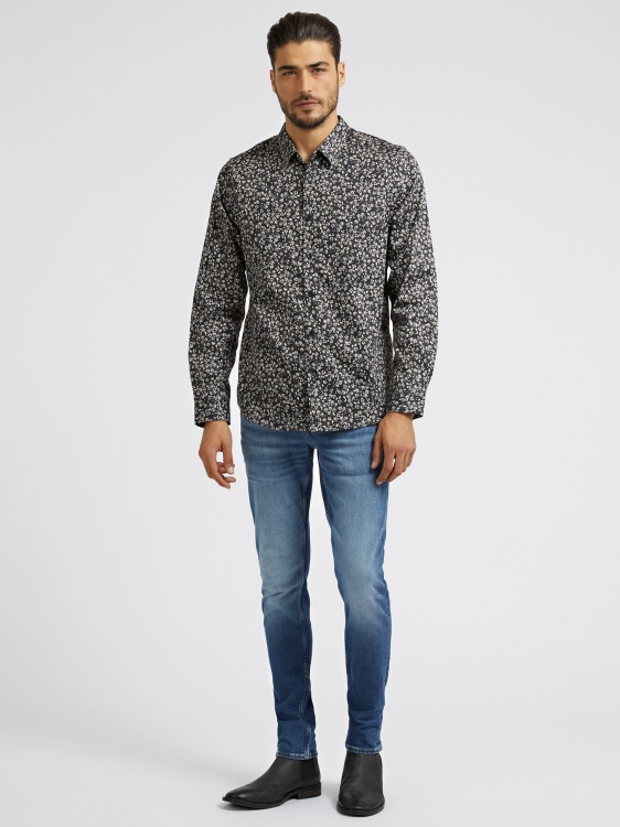 мини риза с флорален принт Guess Black