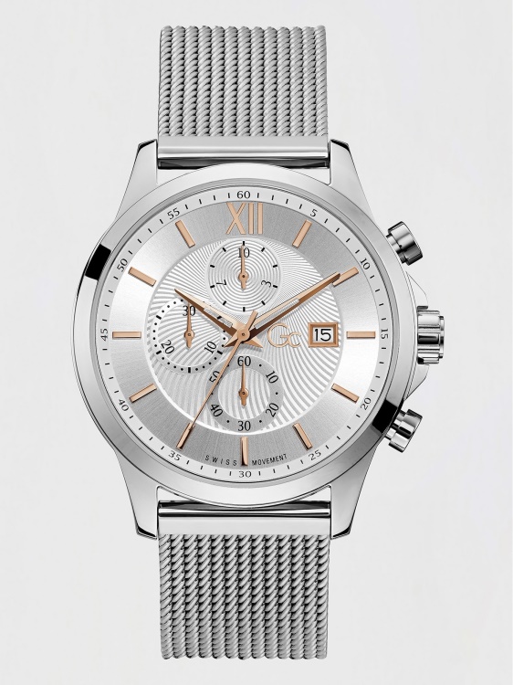 Gc стоманен часовник хронограф кафяв Guess