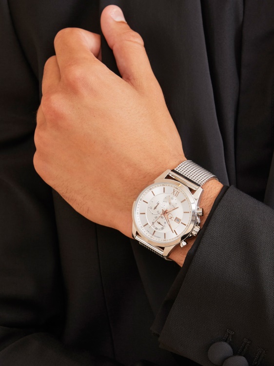 Gc стоманен часовник хронограф кафяв Guess