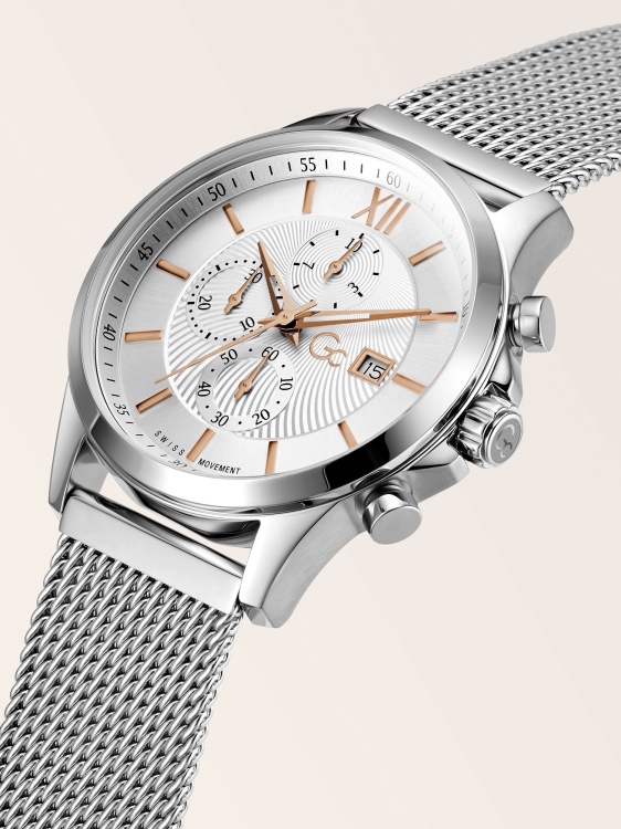 Gc стоманен часовник хронограф кафяв Guess