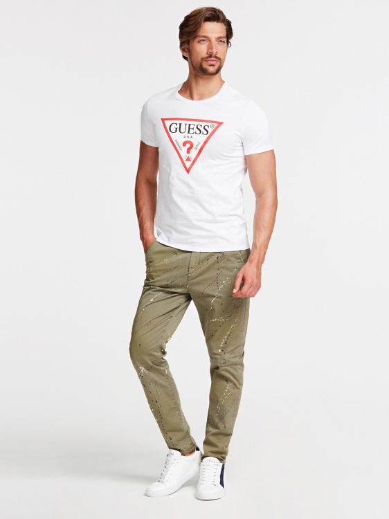 тениска с лого на Guess Triangle