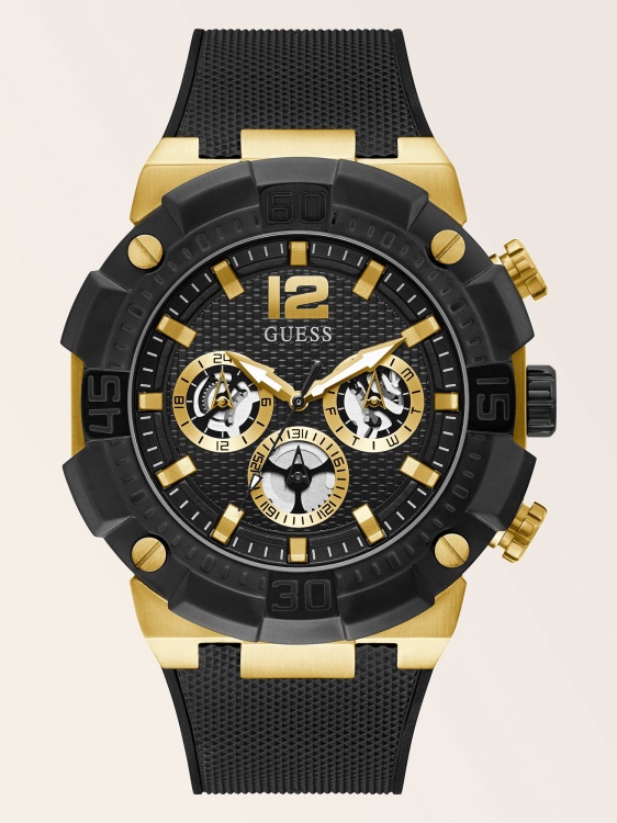 черен многофункционален часовник Guess