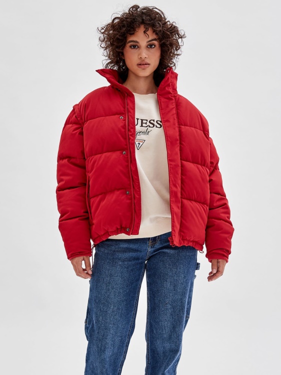 свалящи се ръкави Puffer Guess червено
